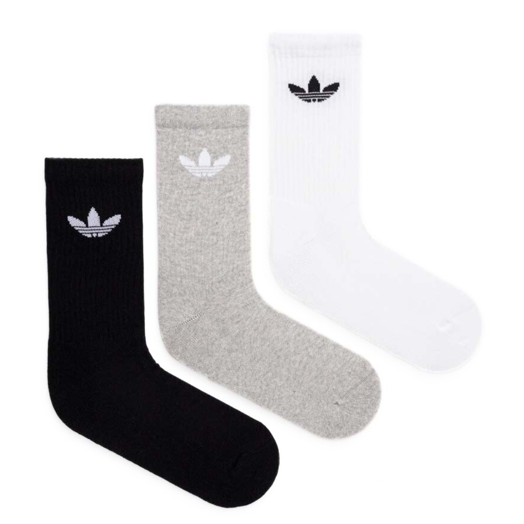 Adidas Calze Trefoil Cushioned 6 paia White Medium Grey Heather Black