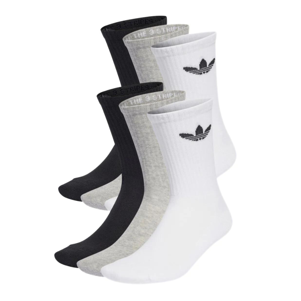 Adidas Calze Trefoil Cushioned (6 paia) - White/Medium Grey Heather/Black