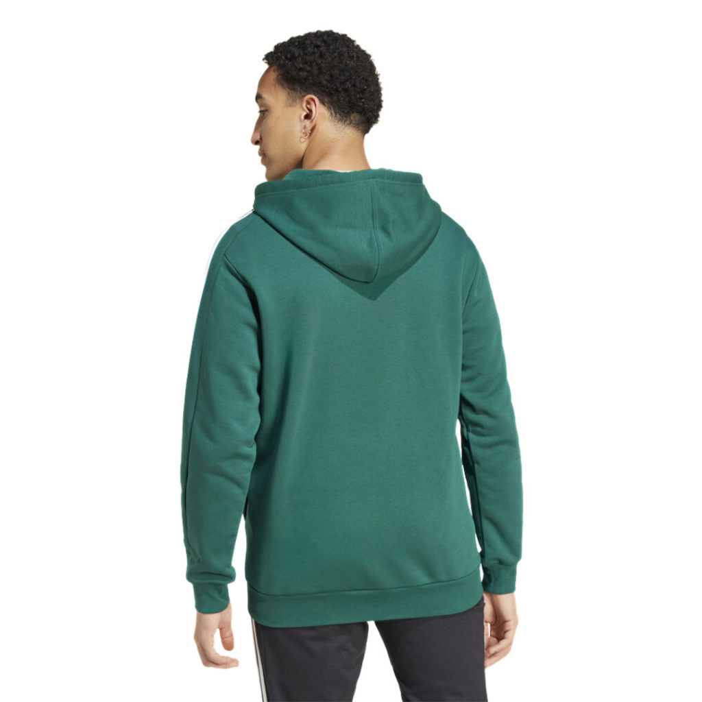 Adidas Felpa Con Zip E Cappuccio 3-Stripes - Collegiate Green - immagine 3