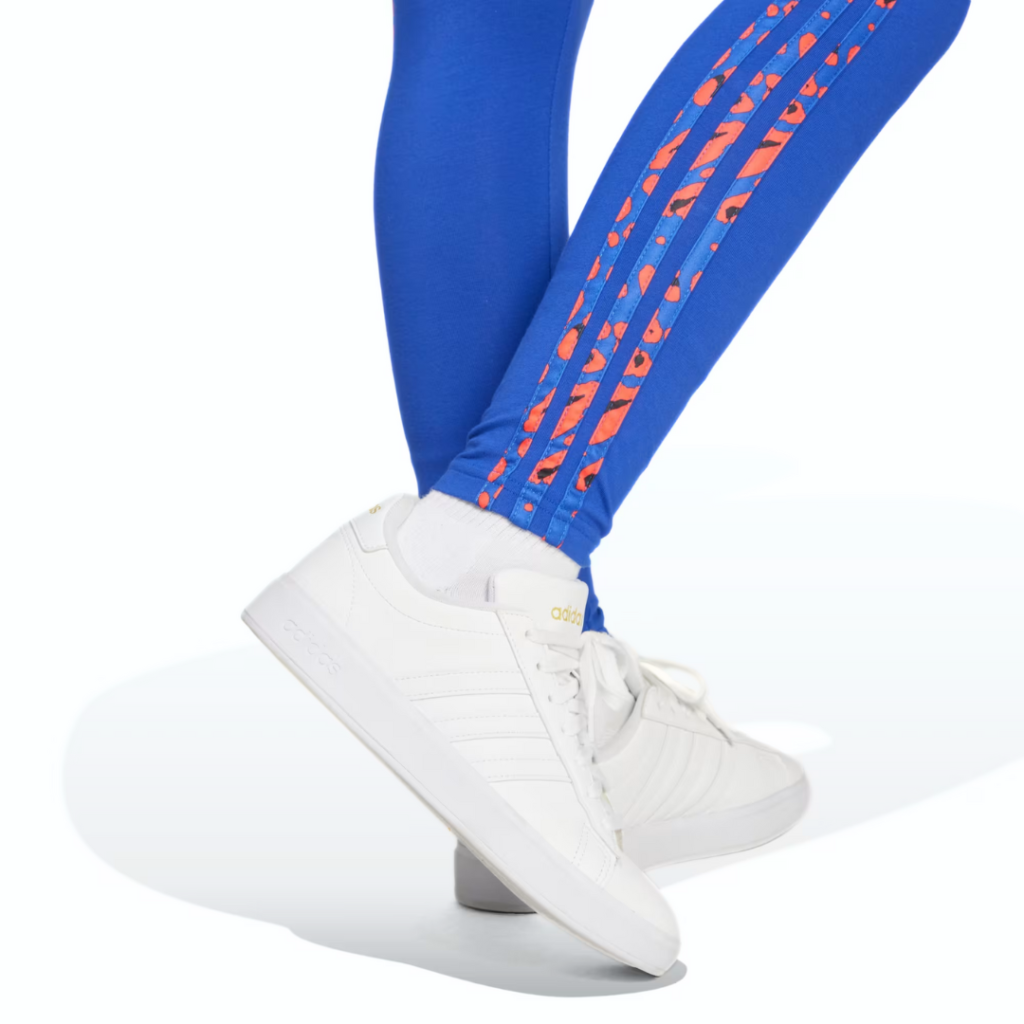Adidas Leggings Animalier 3-Stripes - Semi Lucid Blue/Red/Black - immagine 4