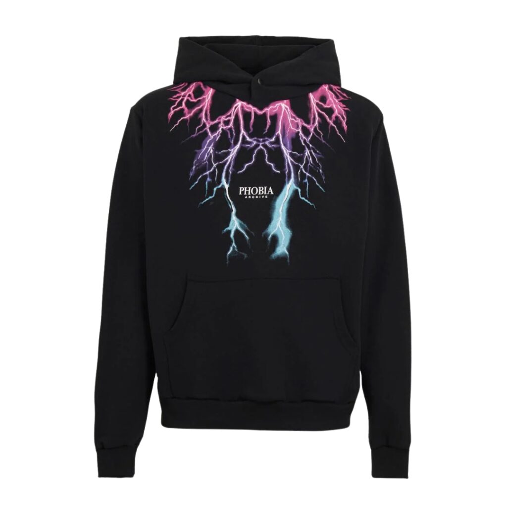 Phobia Felpa  Con Cappuccio Lightning - Black/Pink/Blue