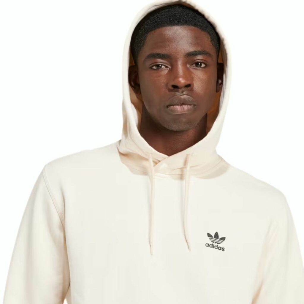 Adidas Felpa Con Cappuccio Trefoil Essentials - Wonder White - immagine 3