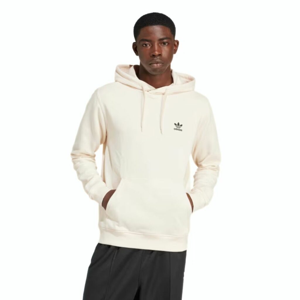 Adidas Felpa Con Cappuccio Trefoil Essentials - Wonder White