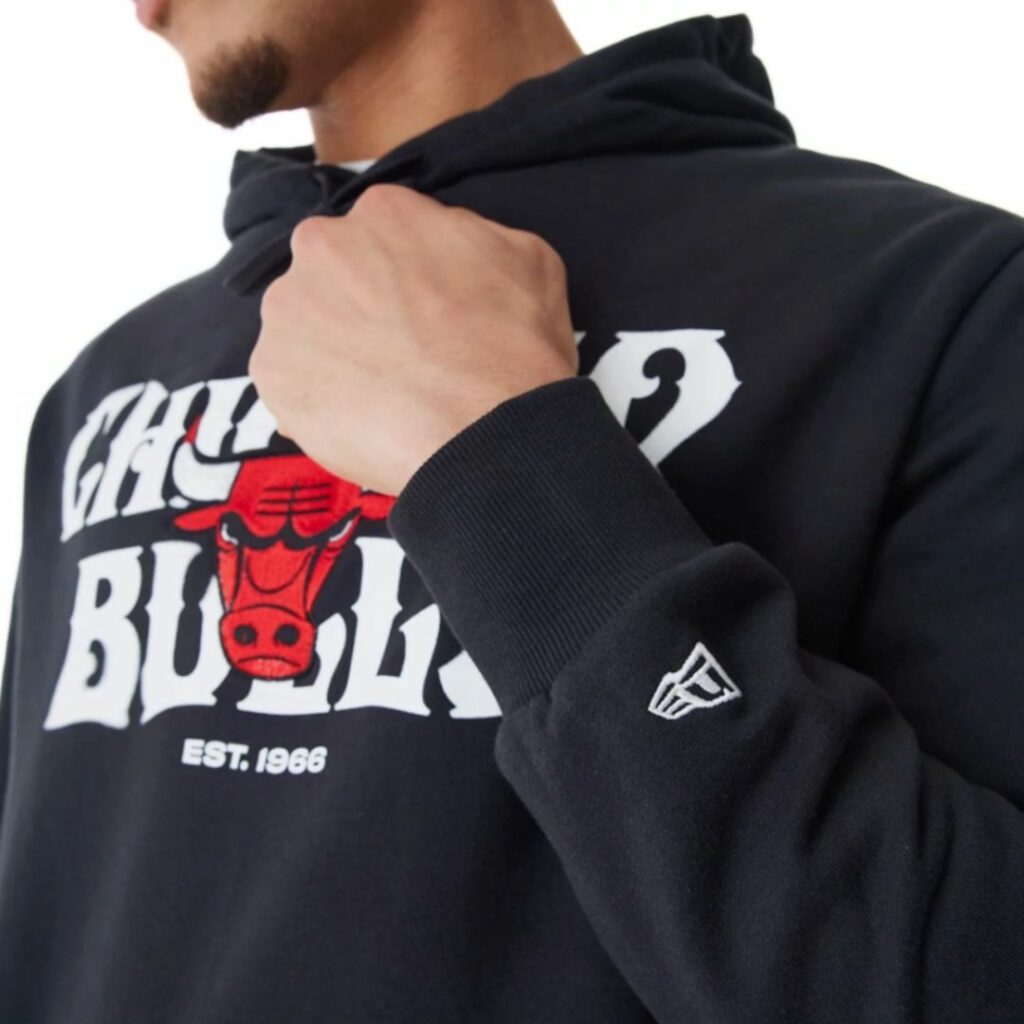 New Era Felpa Con Cappuccio Oversize Chicago Bulls - Black - immagine 3
