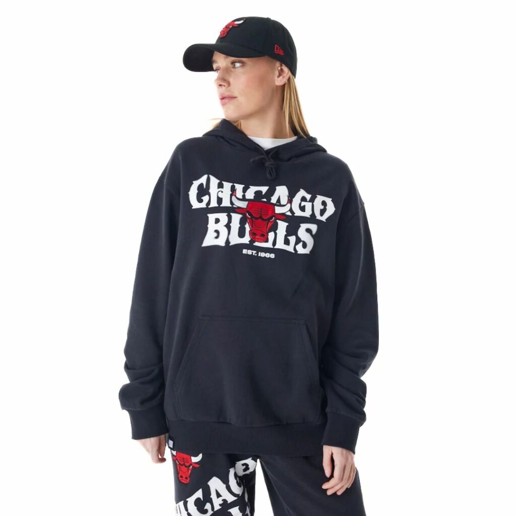 New Era Felpa Con Cappuccio Oversize Chicago Bulls - Black - immagine 5