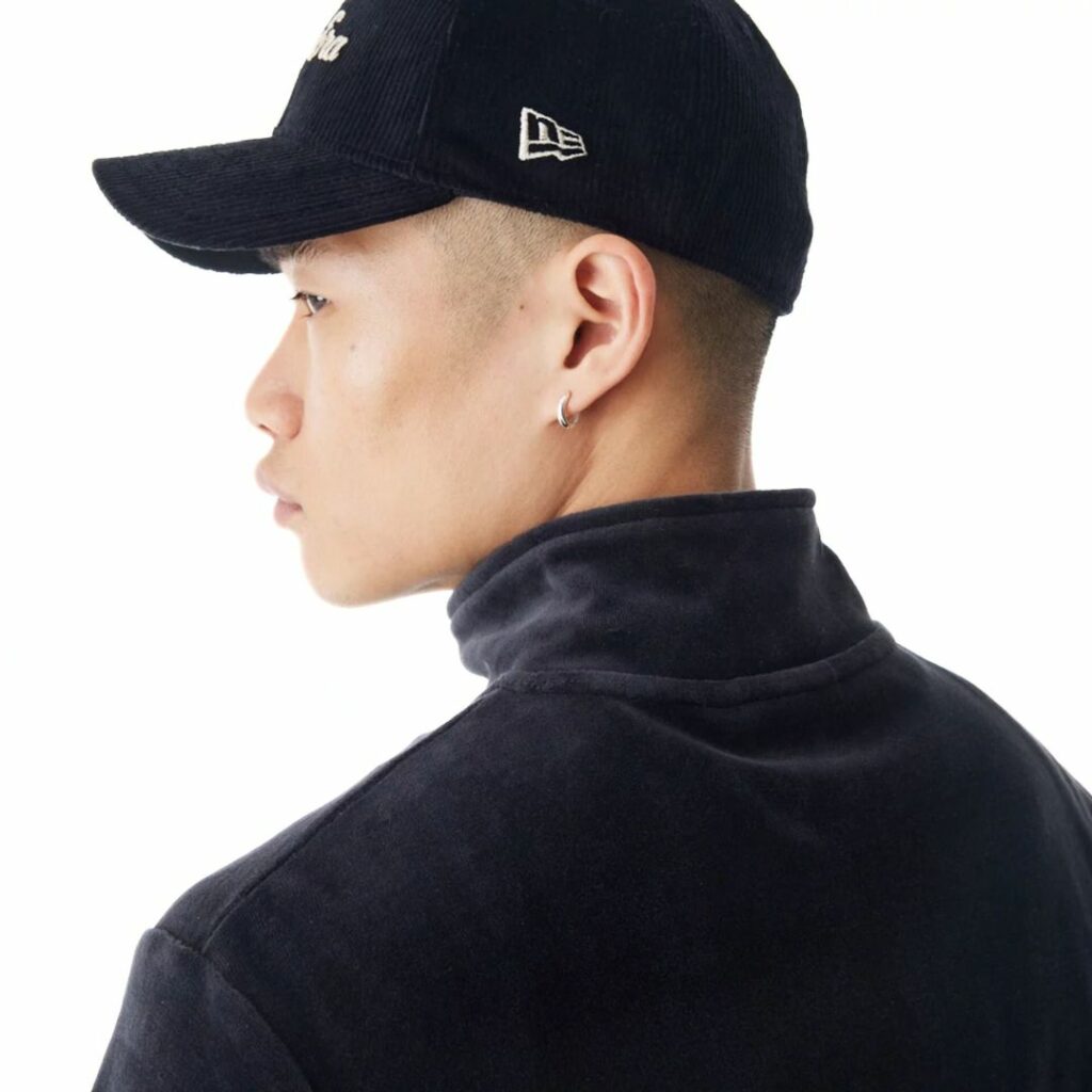 New Era Felpa Con Zip In Velluto - Black - immagine 5