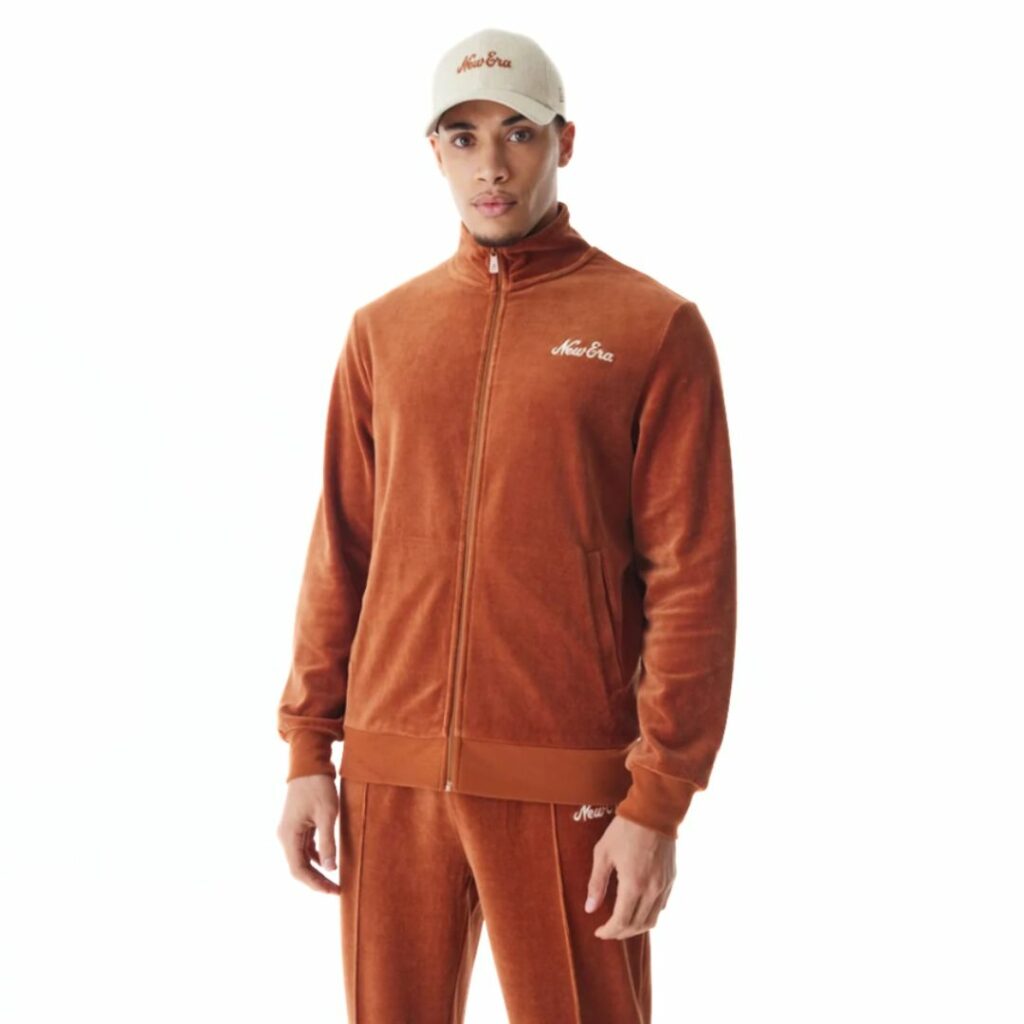 New Era Felpa Con Zip In Velluto - Brown - immagine 3