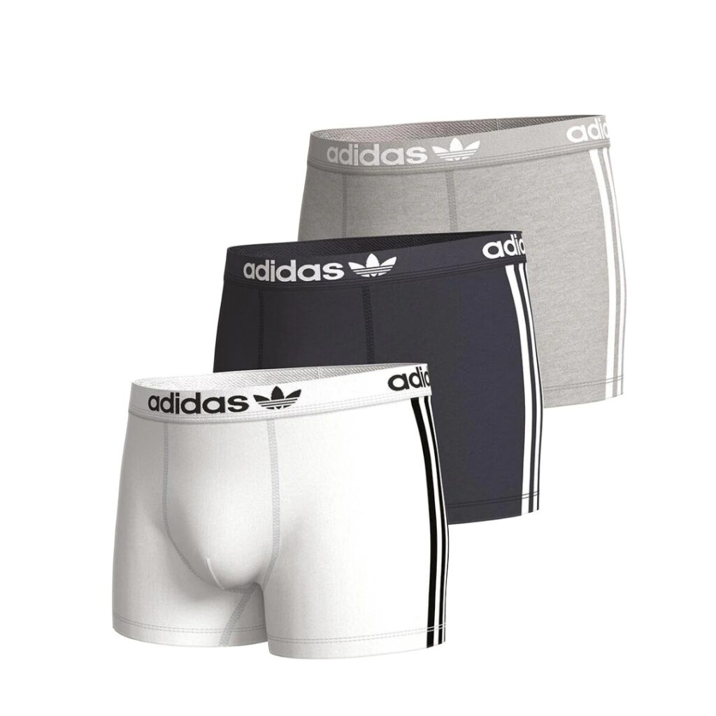 Adidas Adidas Culotte Comfort Flex Cotton 3-Stripes (3 pack) - White/Blue/Heather Grey - immagine 2