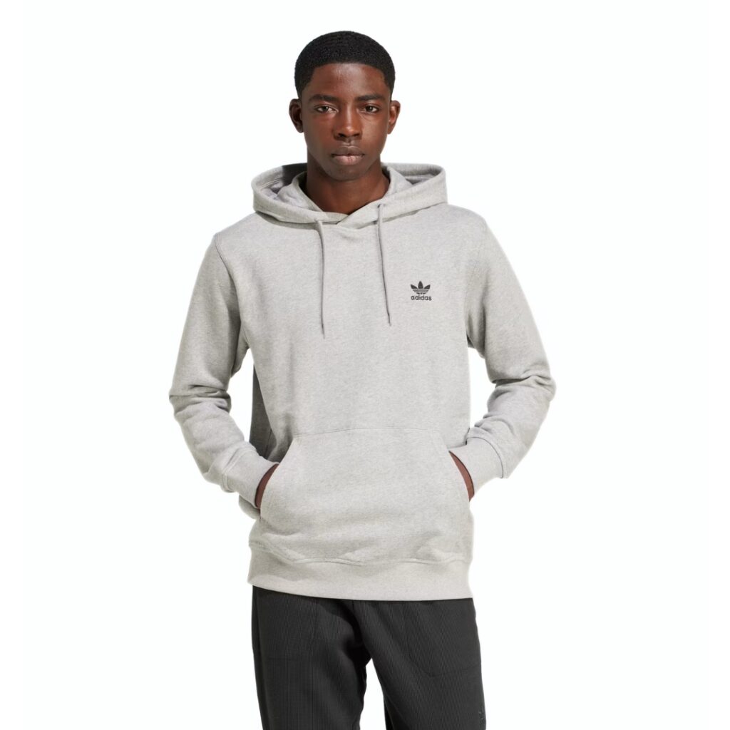 Adidas Felpa Con Cappuccio Trefoil Essentials - Medium Grey Heather