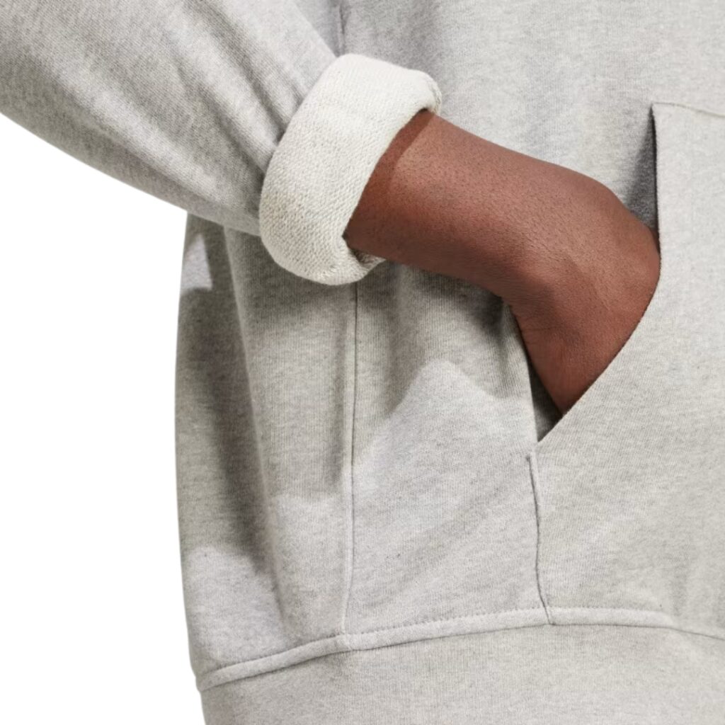 Adidas Felpa Con Cappuccio Trefoil Essentials - Medium Grey Heather - immagine 3