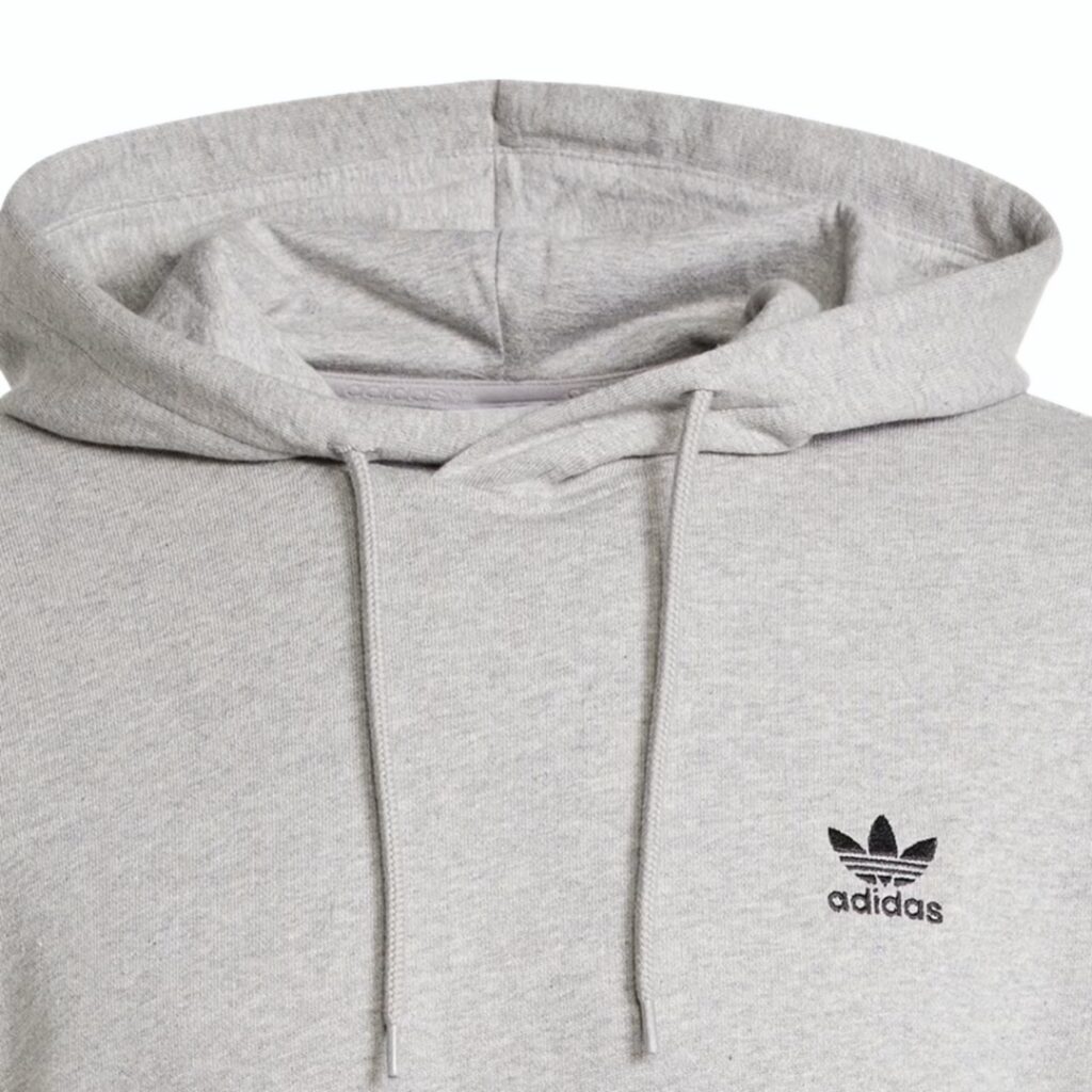 Adidas Felpa Con Cappuccio Trefoil Essentials - Medium Grey Heather - immagine 4