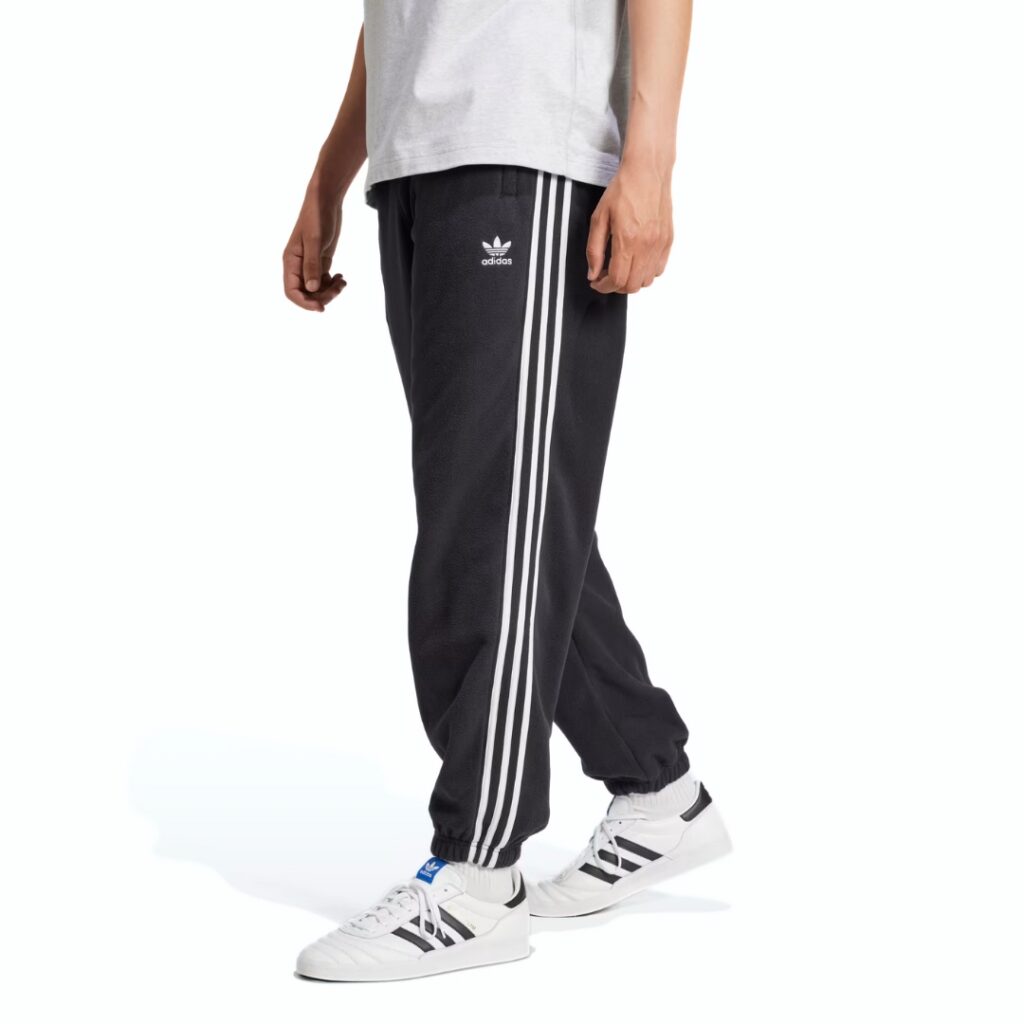 Adidas Pantaloni 3-Stripes In Fleece - Black