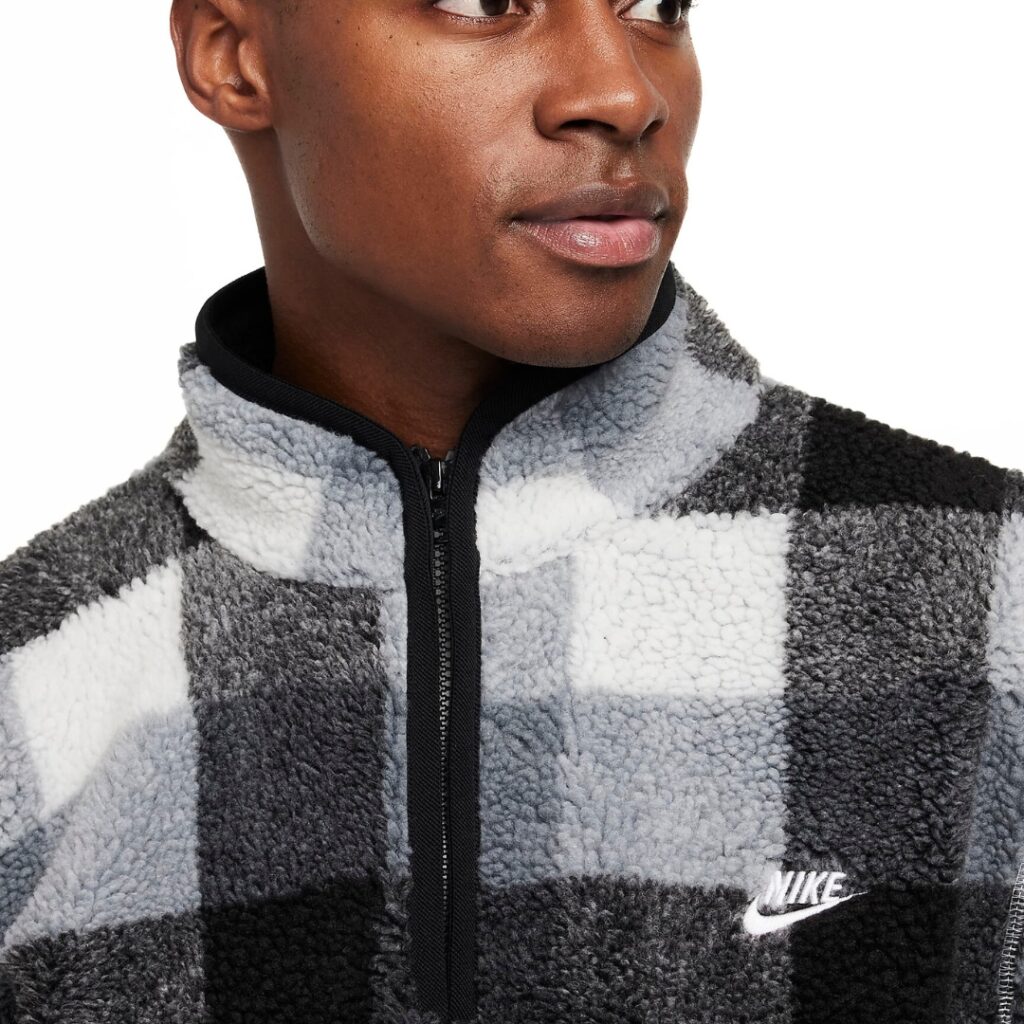 Nike Club Felpa A Mezza Zip In Pile - Black/White/Smoke Grey - immagine 2
