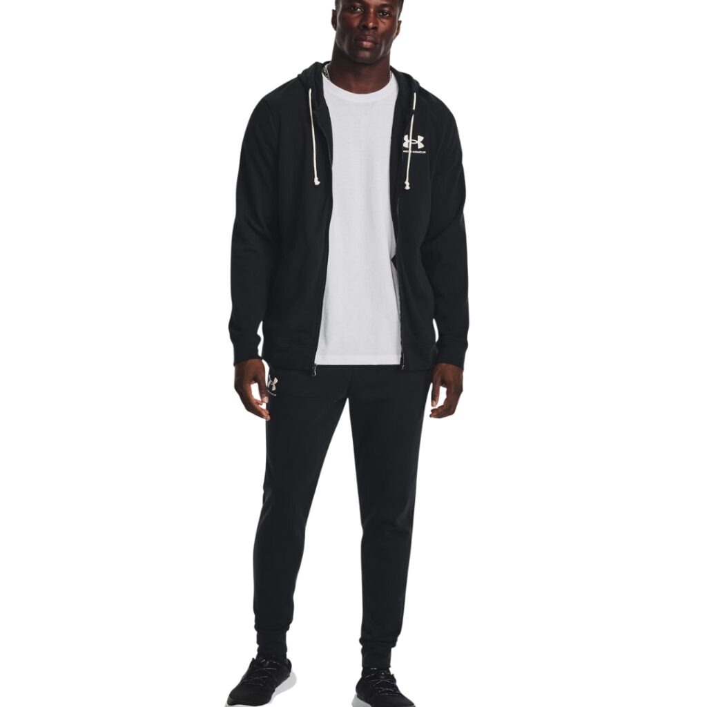 Under Armour Jogger Rival Terry - Black/White - immagine 2
