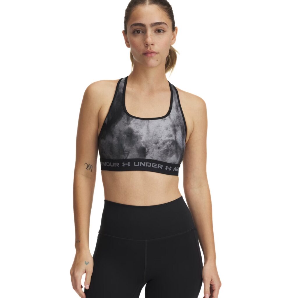 Under Armour Reggiseno sportivo Mid Crossback Printed - Black/Titan Gray - immagine 3