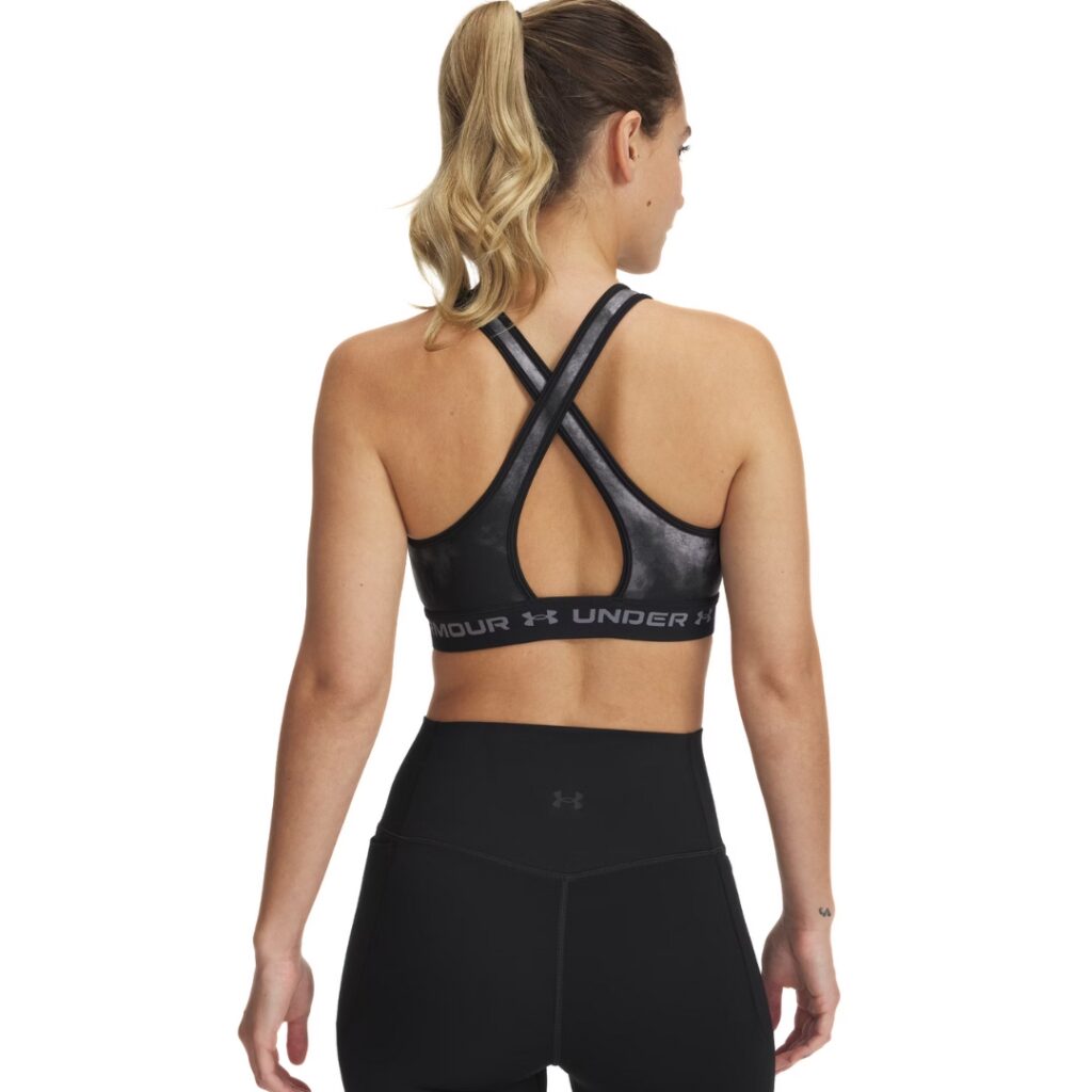 Under Armour Reggiseno sportivo Mid Crossback Printed - Black/Titan Gray - immagine 2
