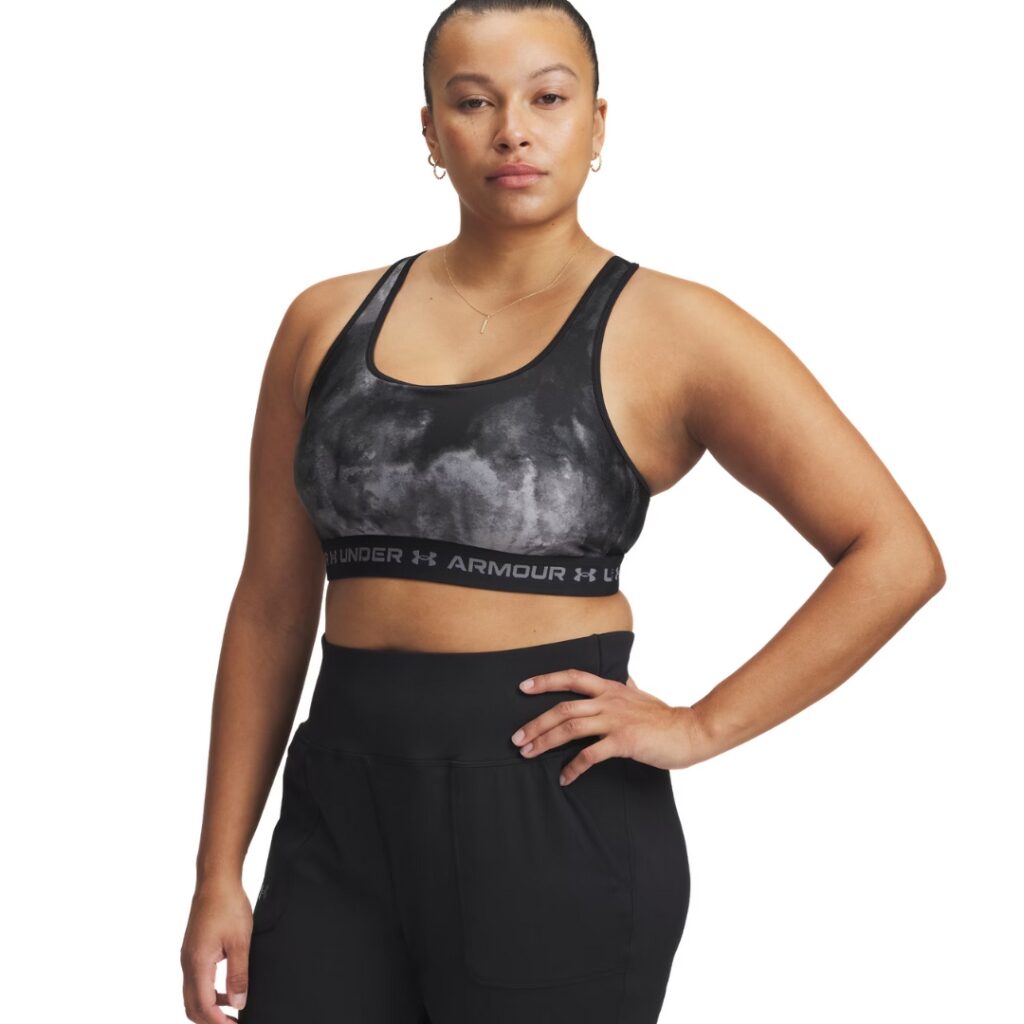 Under Armour Reggiseno sportivo Mid Crossback Printed - Black/Titan Gray