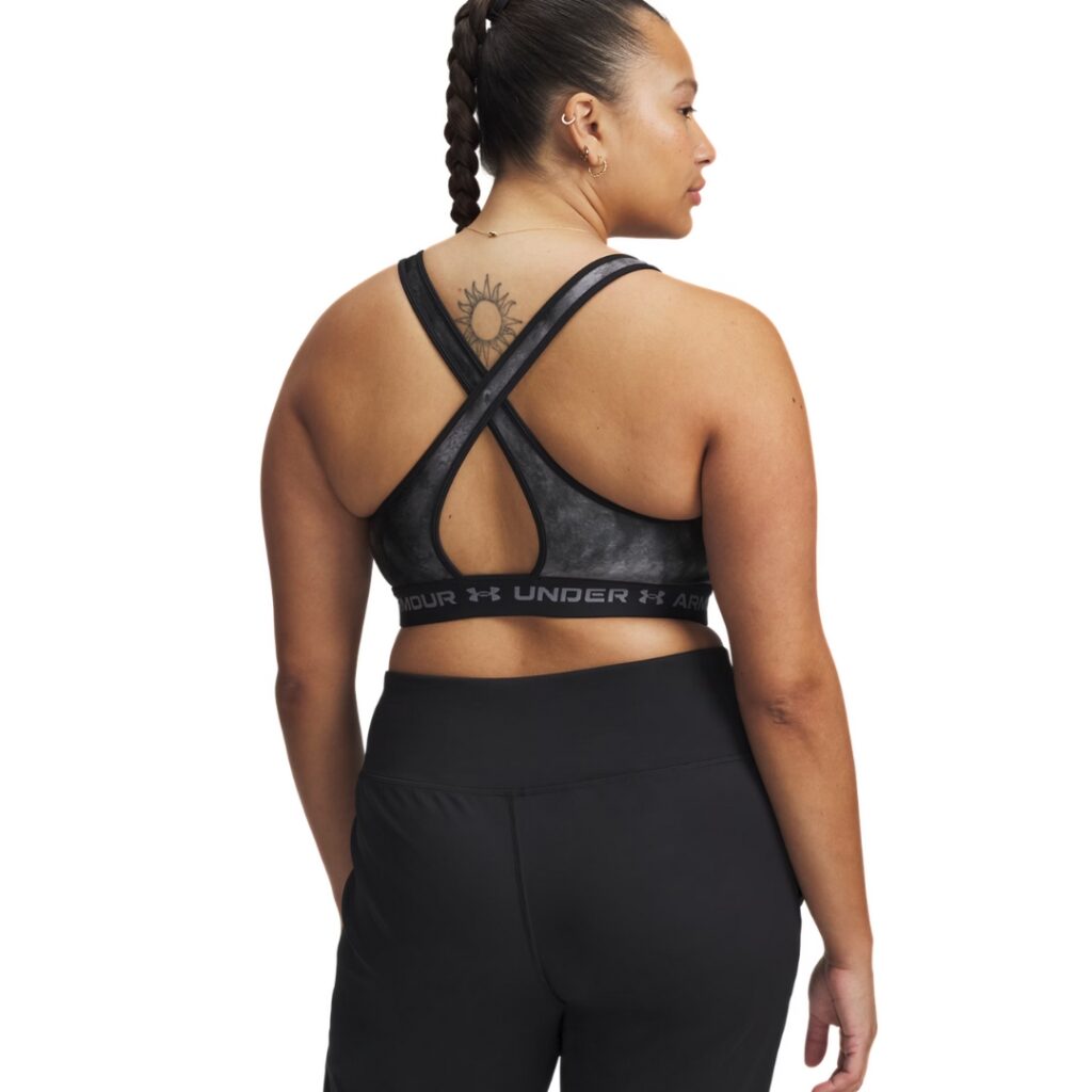 Under Armour Reggiseno sportivo Mid Crossback Printed - Black/Titan Gray - immagine 4