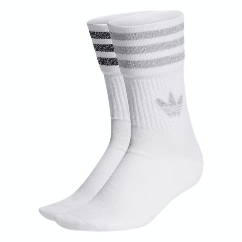 Adidas Calze Mid-Cut Glitter (2 paia) - White/Grey Two/Black