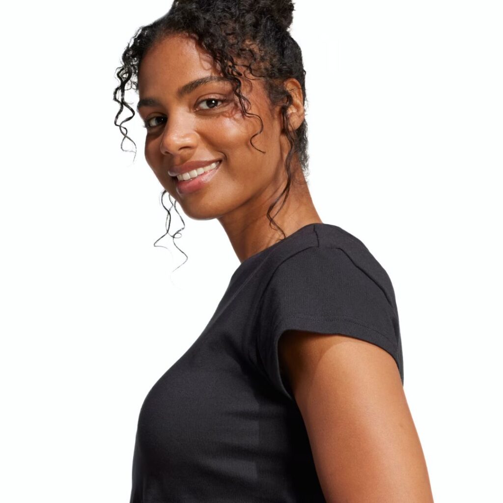 Adidas T-Shirt Crop Future Icons Small Logo - Black - immagine 4