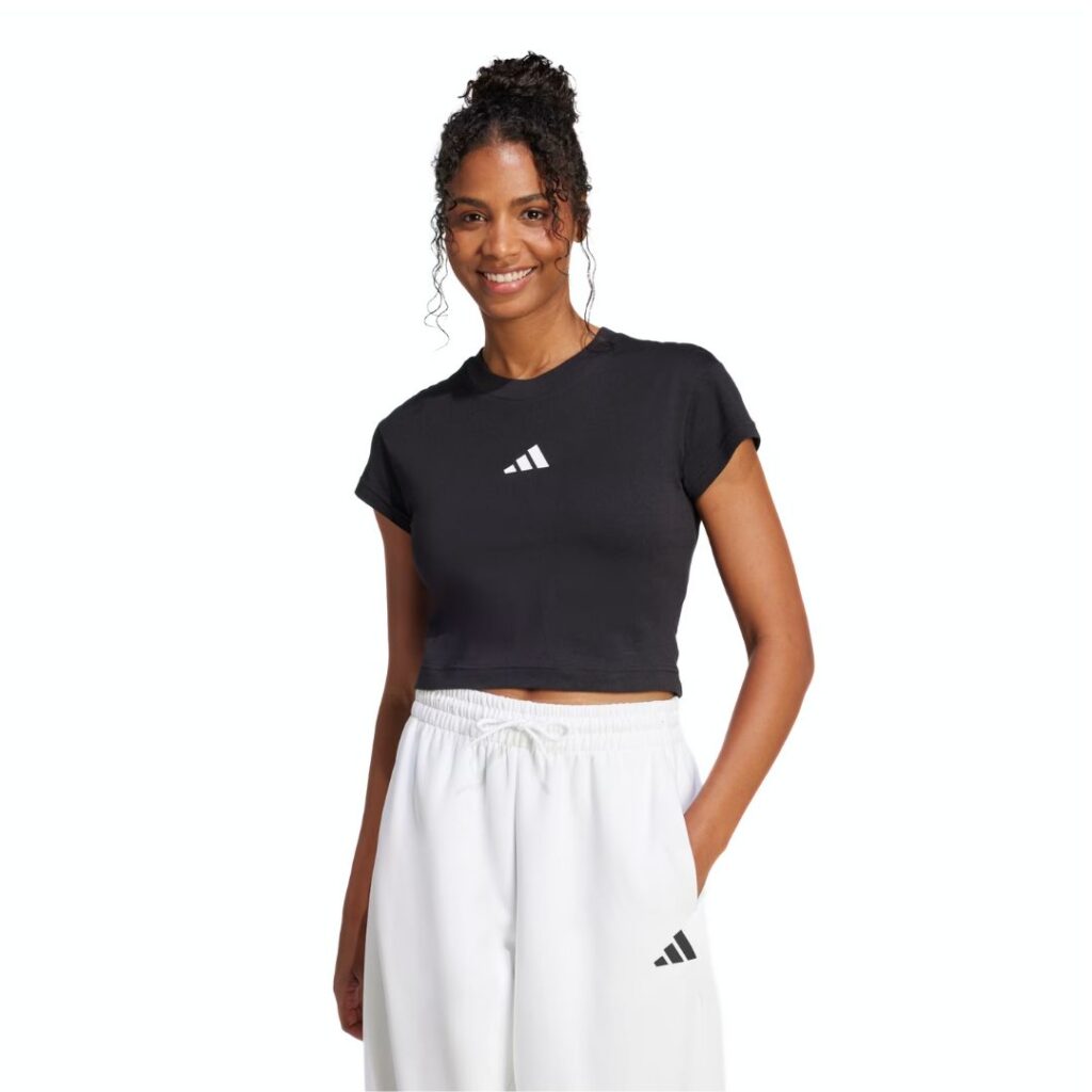 Adidas T-Shirt Crop Future Icons Small Logo - Black