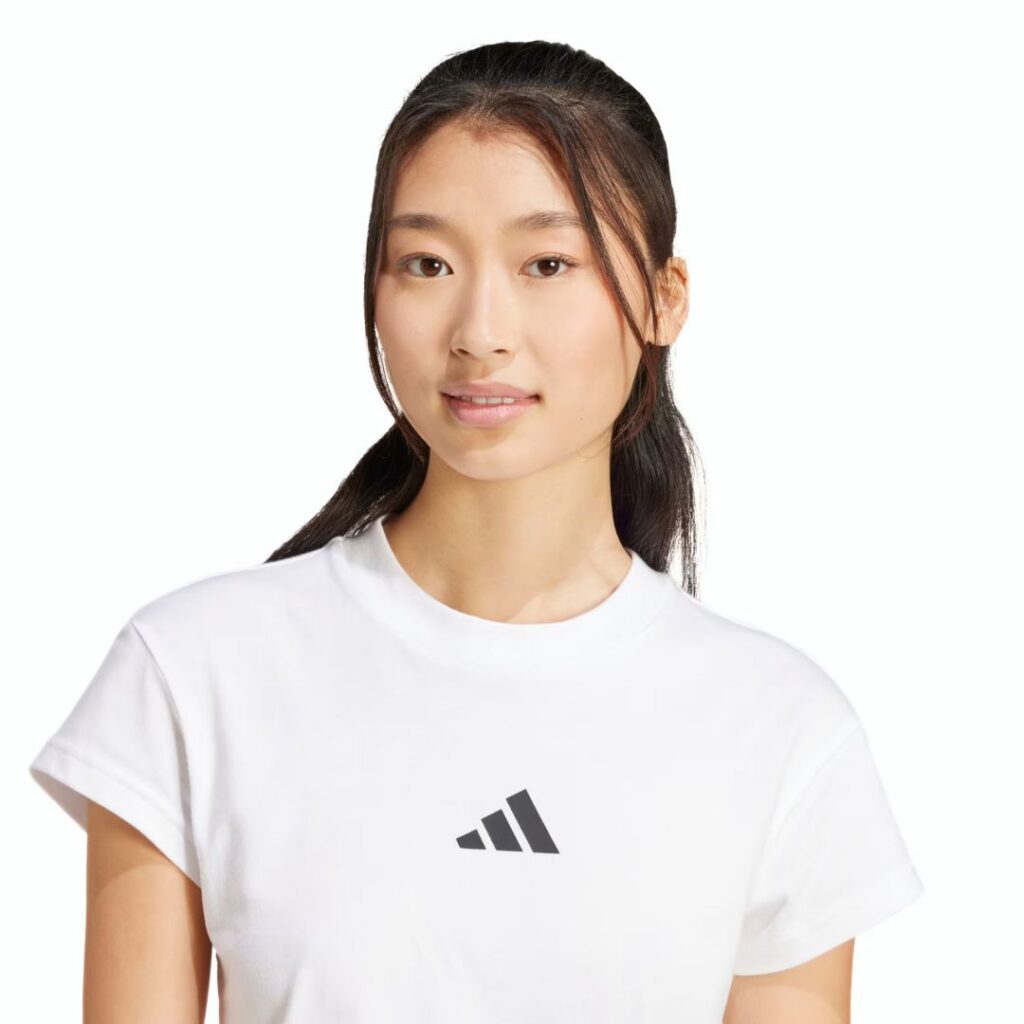 Adidas T-Shirt Crop Small Logo Future Icons - White - immagine 2
