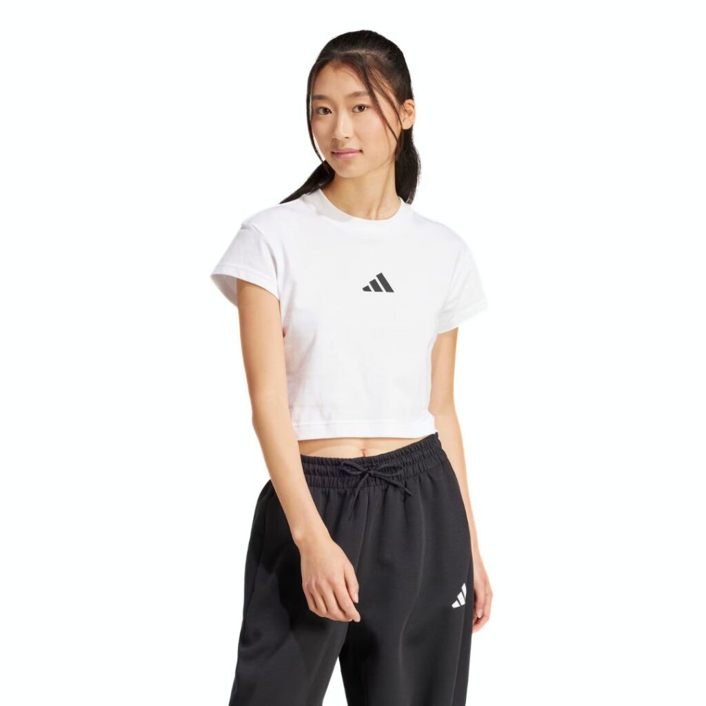 Adidas T-Shirt Crop Small Logo Future Icons - White