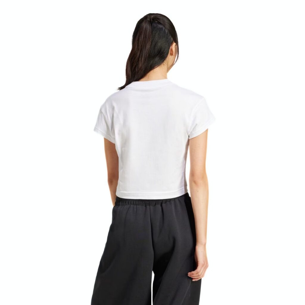 Adidas T-Shirt Crop Small Logo Future Icons - White - immagine 3