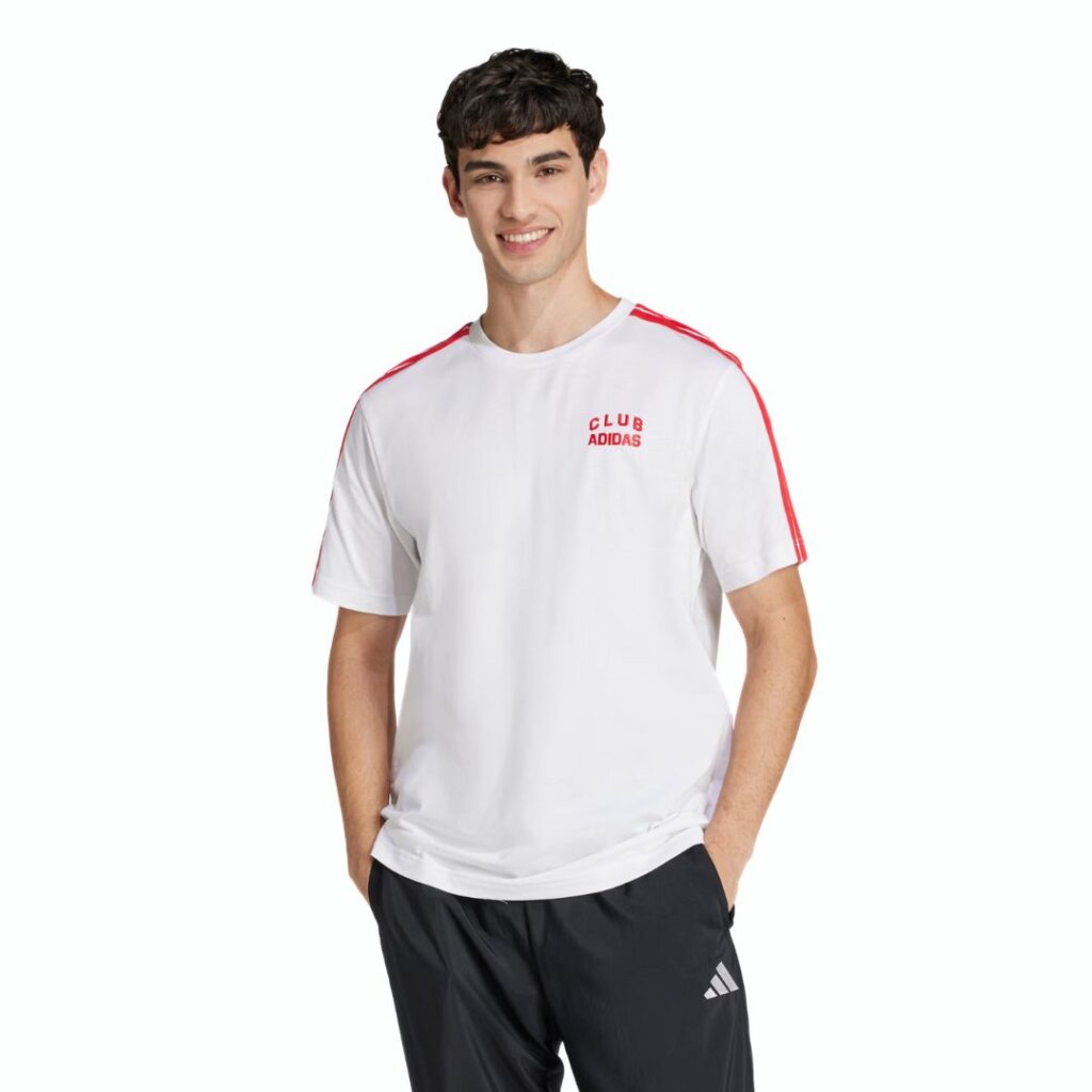 Adidas T-shirt Collegiate Club Graphic - White/Red