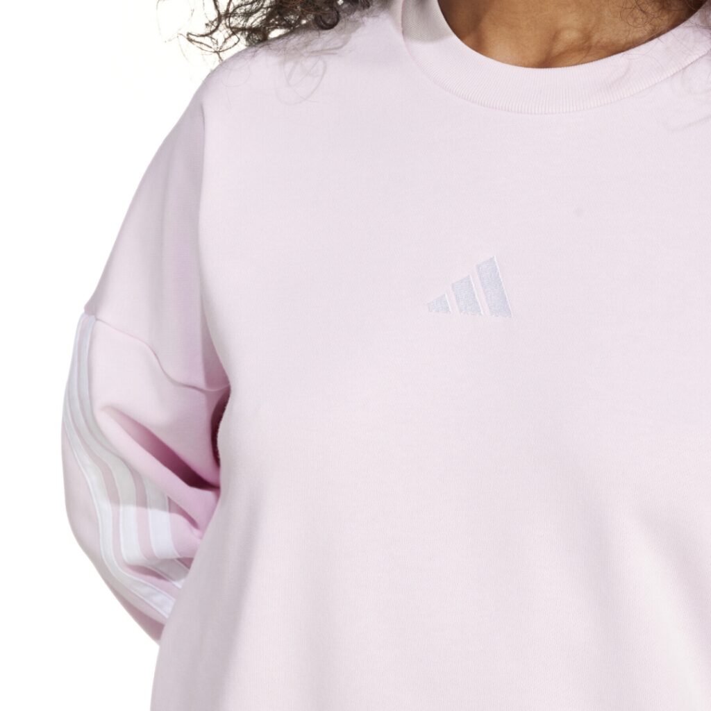 Adidas Felpa Essentials 3-Stripes - Clear Pink/White - immagine 3