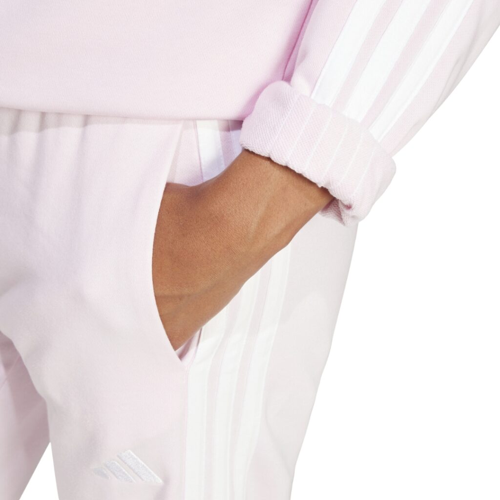 Adidas Felpa Essentials 3-Stripes - Clear Pink/White - immagine 4