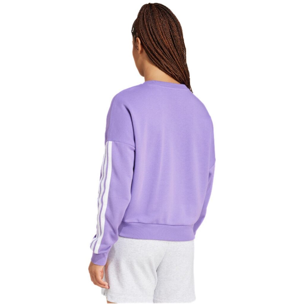 Adidas Felpa Essentials 3-Stripes - Purple/White - immagine 2