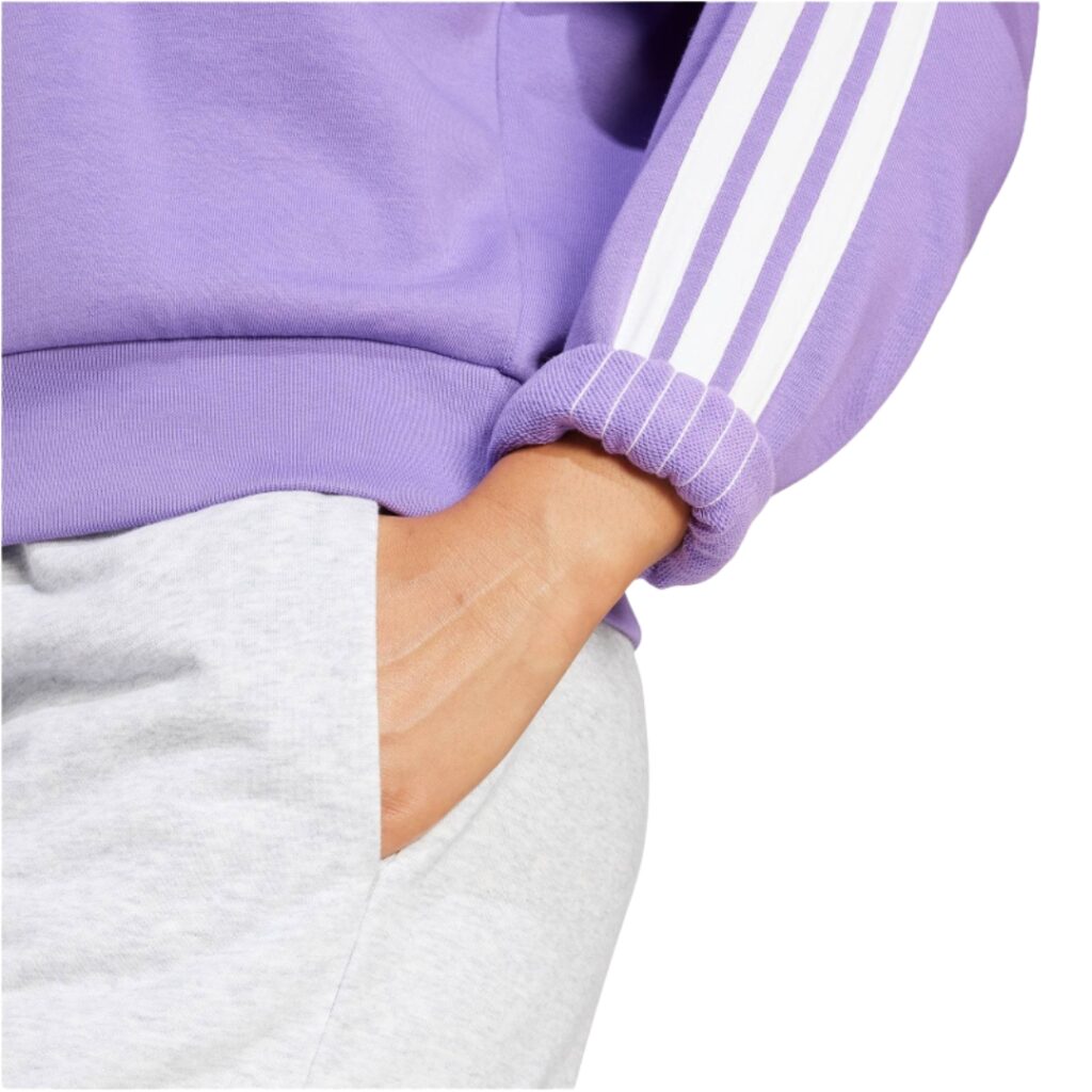 Adidas Felpa Essentials 3-Stripes - Purple/White - immagine 4