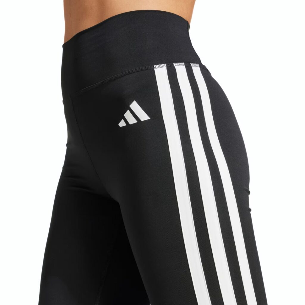 Adidas Leggings Svasati 3-Stripes Optime - Black/White - immagine 3