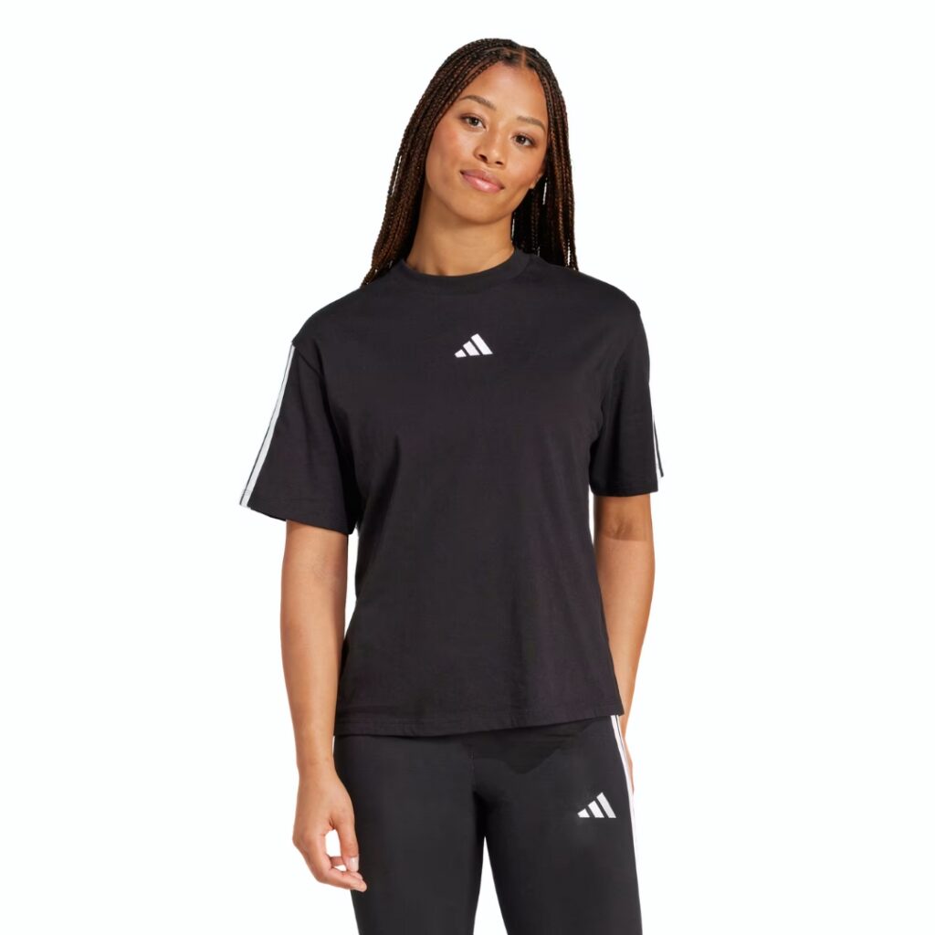 Adidas T-Shirt Boyfriend 3-Stripes - Black/White