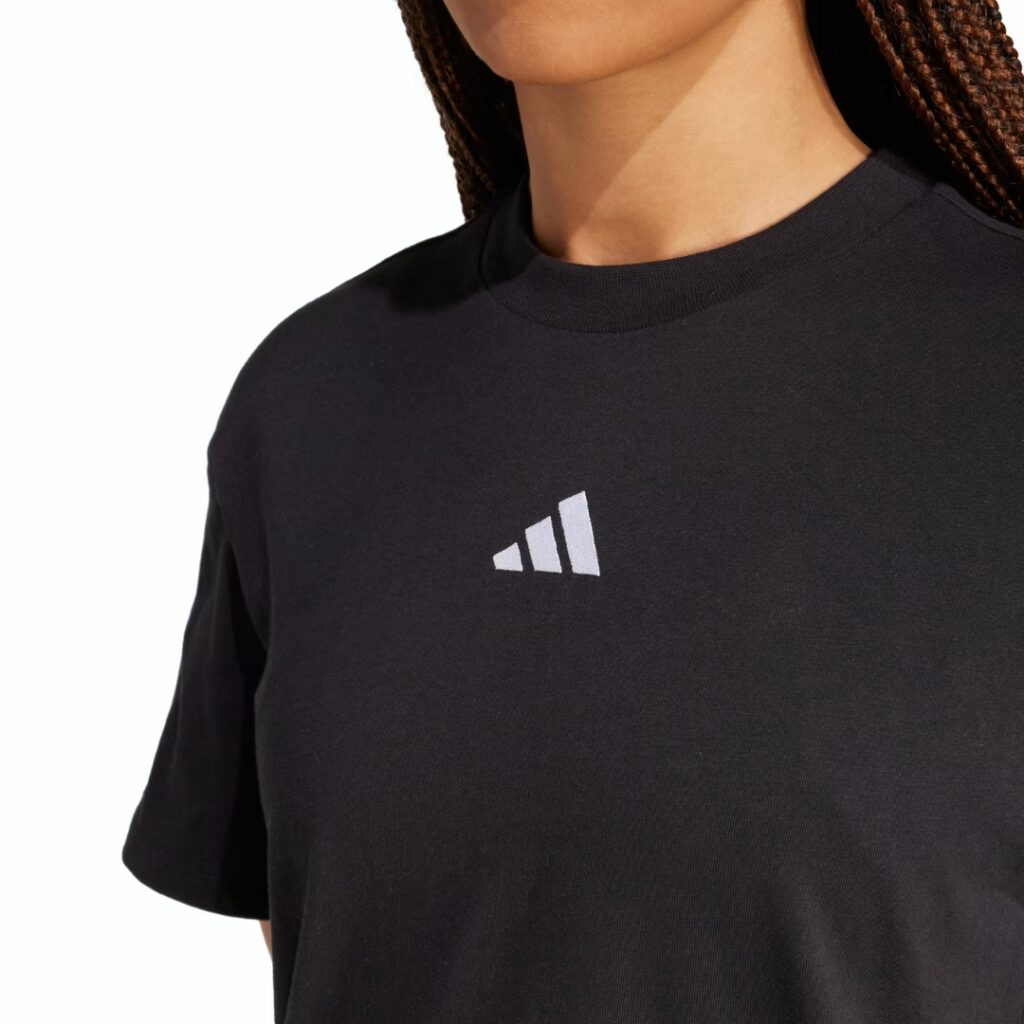 Adidas T-Shirt Boyfriend 3-Stripes - Black/White - immagine 2