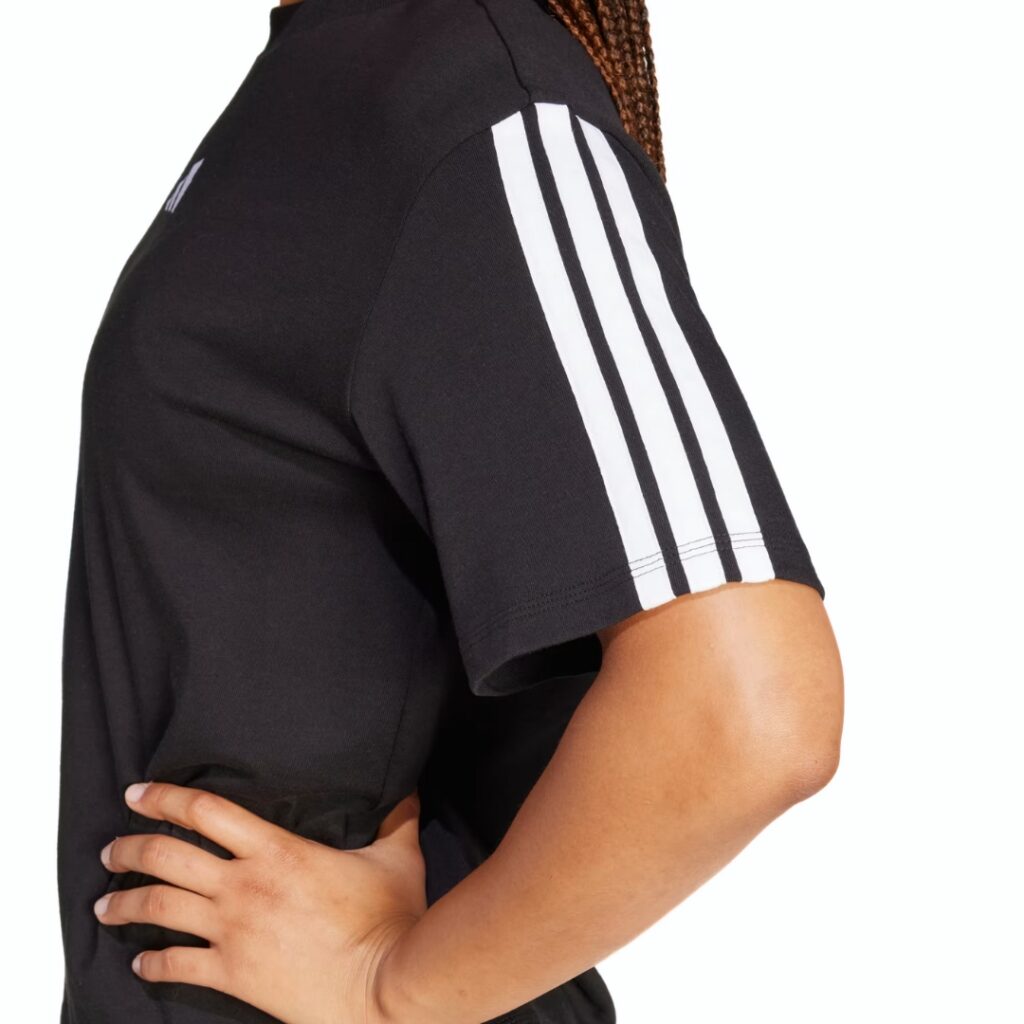Adidas T-Shirt Boyfriend 3-Stripes - Black/White - immagine 4
