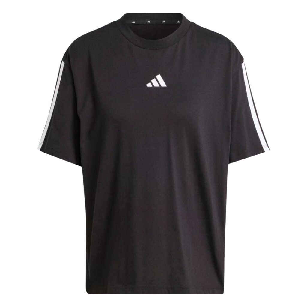 Adidas T-Shirt Boyfriend 3-Stripes - Black/White - immagine 5