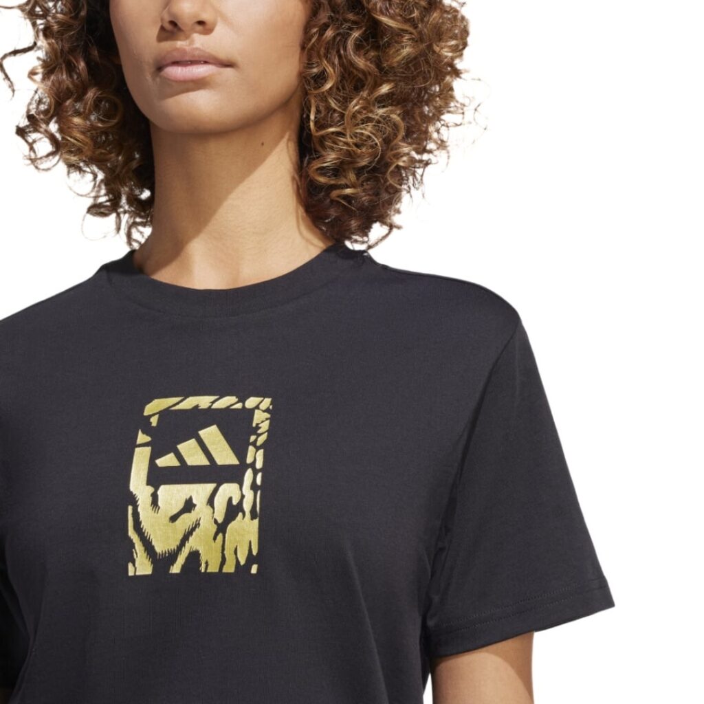 Adidas T-Shirt Tech Metallic Graphic - Black/Gold - immagine 2