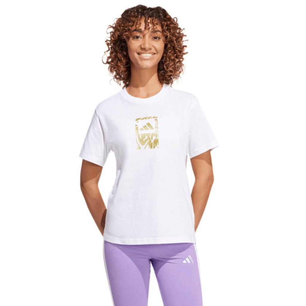 Adidas T-Shirt Tech Metallic Graphic - White/Gold