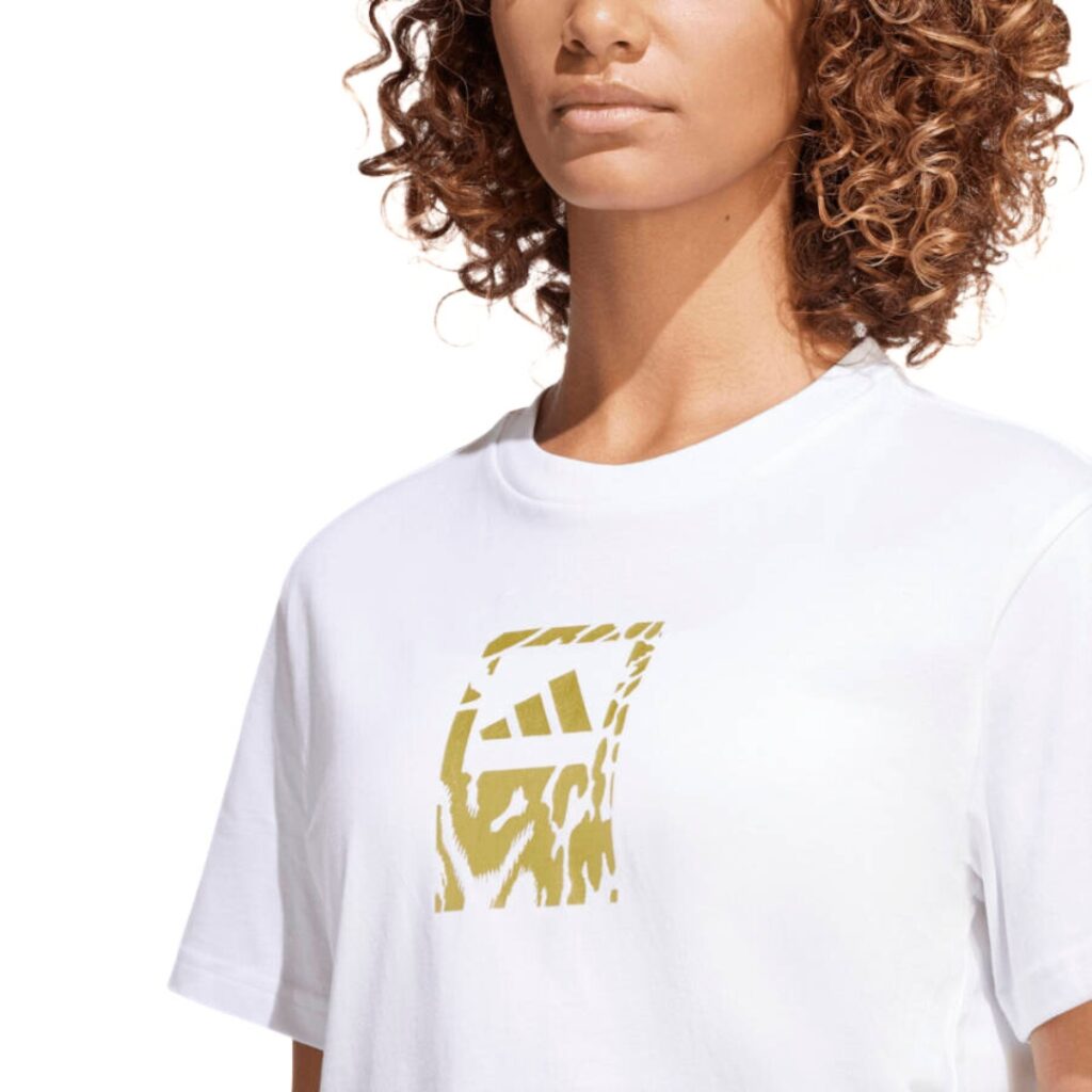 Adidas T-Shirt Tech Metallic Graphic - White/Gold - immagine 2