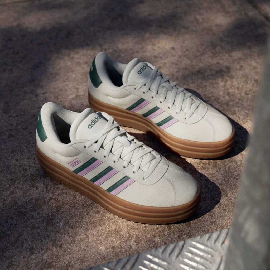 Adidas VL Court Bold - Off White/Collegiate Green/Bliss Lilac - immagine 3