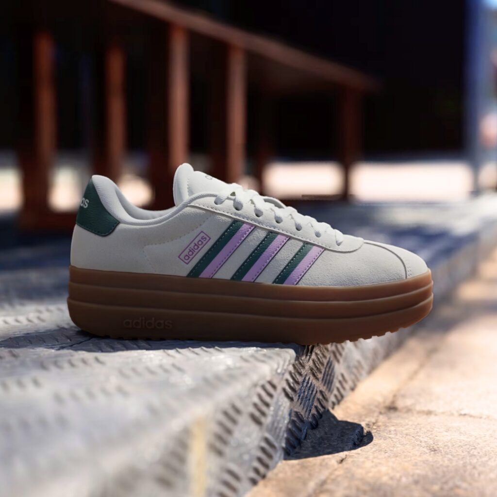 Adidas VL Court Bold - Off White/Collegiate Green/Bliss Lilac - immagine 4