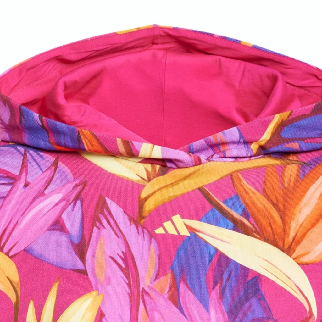 Adidas x Farm Rio Felpa con cappuccio - Bold Pink/Yellow/Lucid Fuchsia - immagine 5