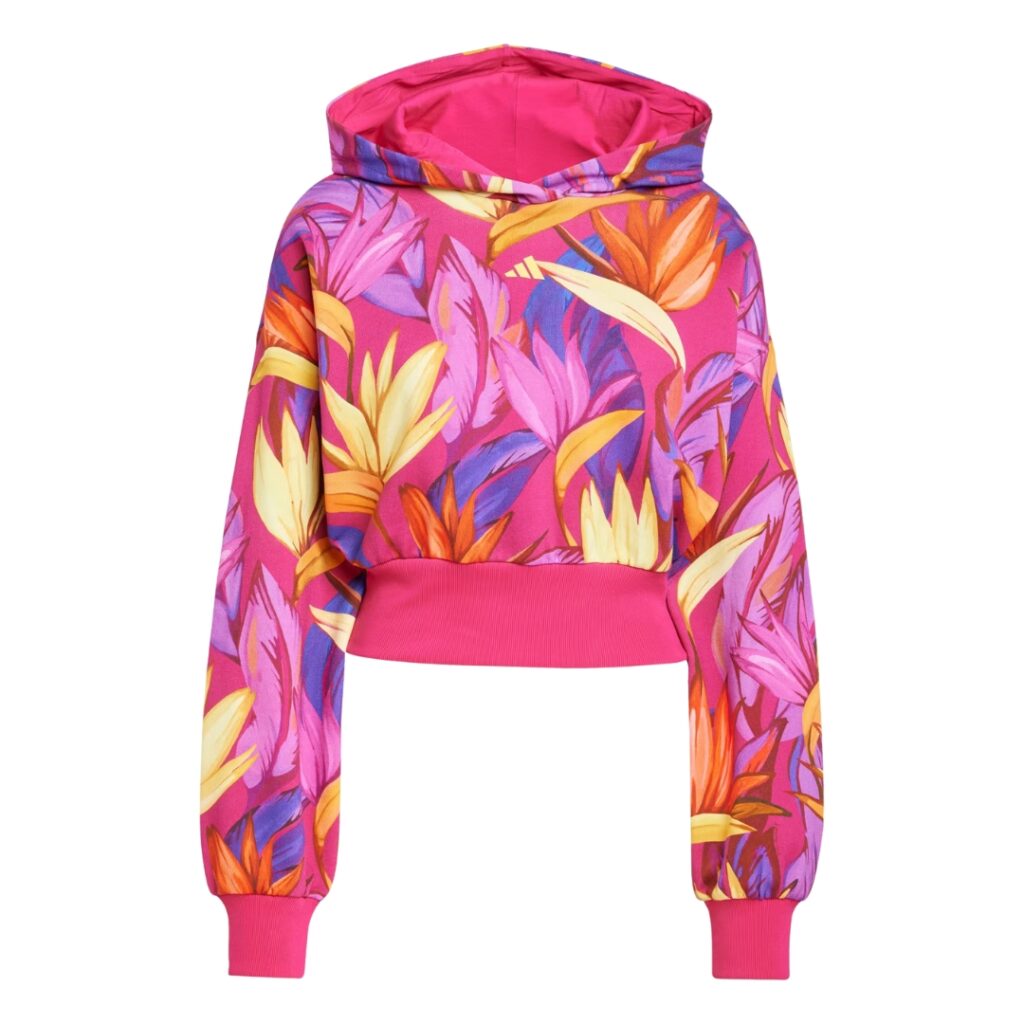 Adidas x Farm Rio Felpa con cappuccio - Bold Pink/Yellow/Lucid Fuchsia - immagine 6
