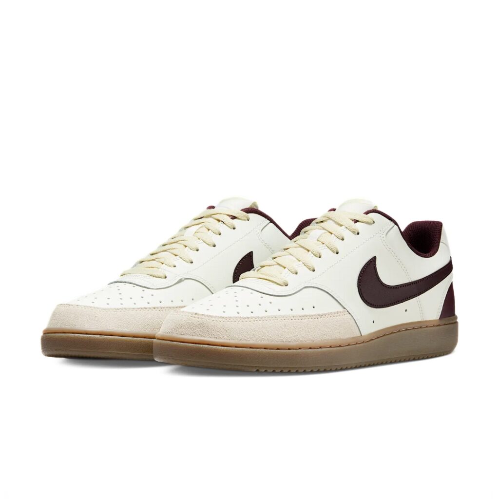 Nike Court Vision Low - Sail/Khaki/Gum Dark Brown/Burgundy Crush