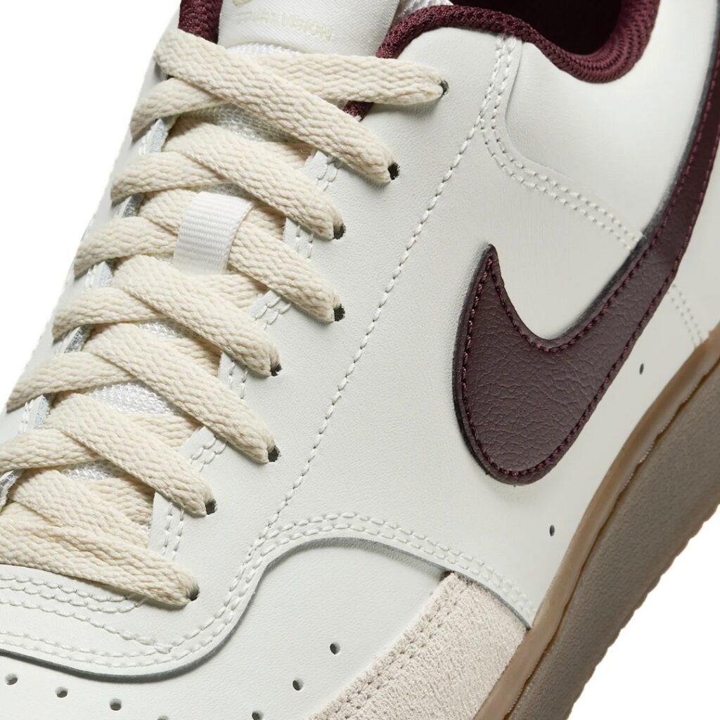 Nike Court Vision Low - Sail/Khaki/Gum Dark Brown/Burgundy Crush - immagine 3