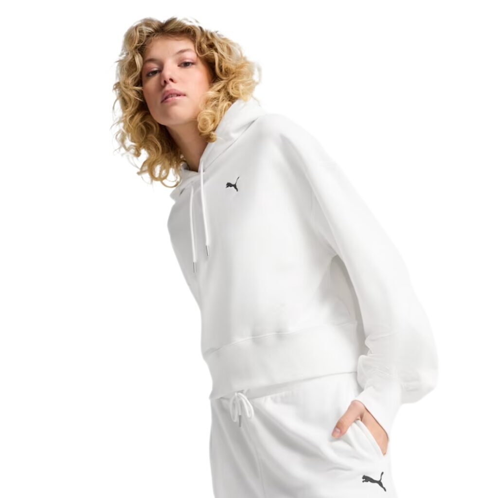 Puma Felpa Con Cappuccio Cropped WARDROBE ESS - White