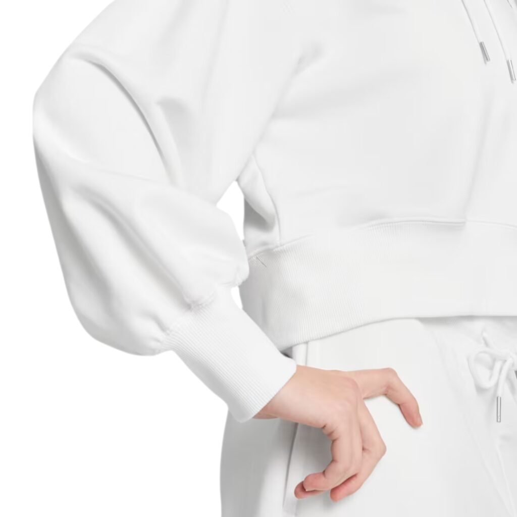 Puma Felpa Con Cappuccio Cropped WARDROBE ESS - White - immagine 4