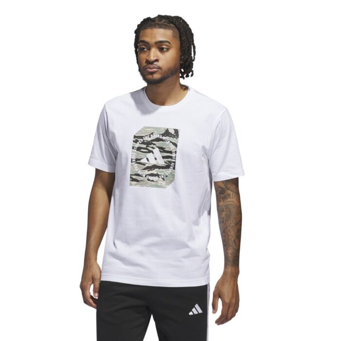 Adidas T-Shirt Camo Box Graphic - White